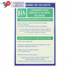 Consigne de sécurité pour espace d'attente sécurisé