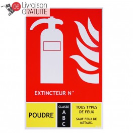 Panneau extincteur classe ABC 125x190mm